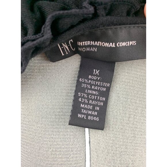 INC International Concepts Black Sleeveless Ruffled V-Neck Dress Womens 1X - Picture 9 of 9
